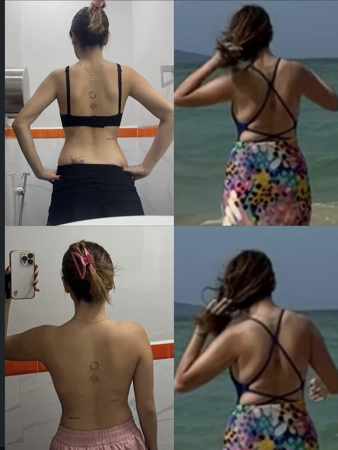 Client progress photos — back and core transformation